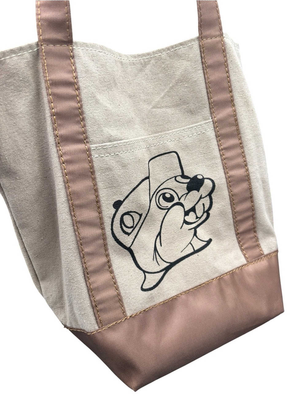 Buc-ee’s Beaver Canvas Tote Bag Tan Brown Reusable Shopping Shoulder Bag - Picture 5 of 7